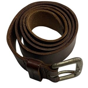 Eddie Bauer Brown Leather Belt Made in USA Silver Buckle Men's‎ Size 40 Everyday